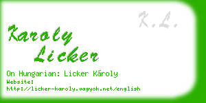 karoly licker business card